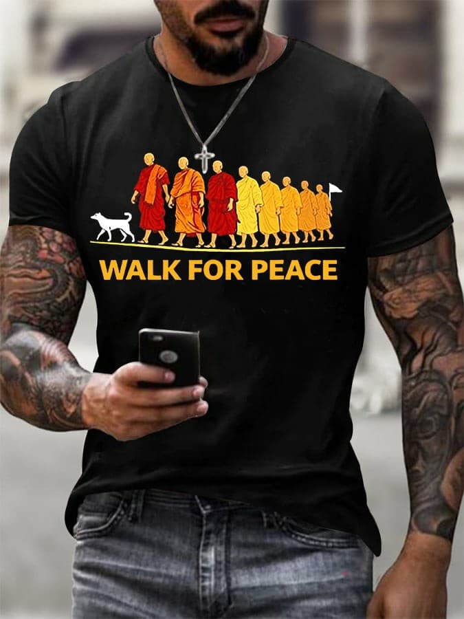 Men’s Walk For Peace With Aloka Printed T-shirt