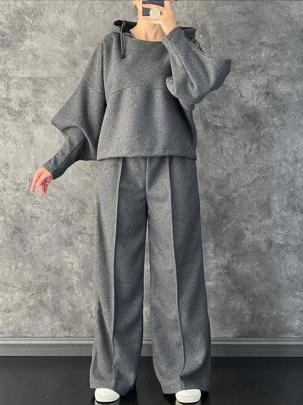 Women’s Casual Hooded Solid Color Suit